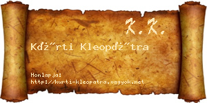 Kürti Kleopátra névjegykártya